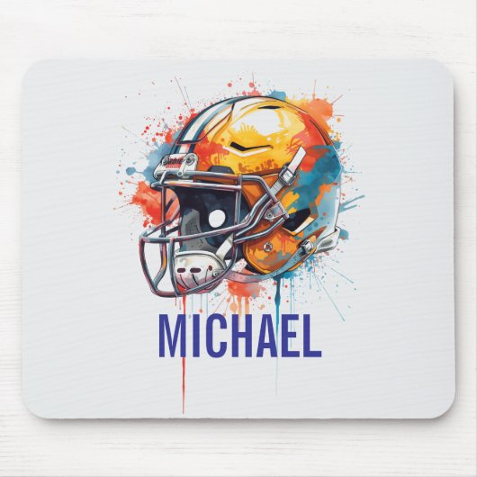 Inspirational Motivational Football Helmet Name Mousepad (Vorne)