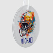 Inspirational Motivational Football Helmet Name Ornament (Vorderseite)