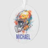 Inspirational Motivational Football Helmet Name Ornament (Vorderseite)