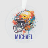 Inspirational Motivational Football Helmet Name Ornament (Vorderseite)
