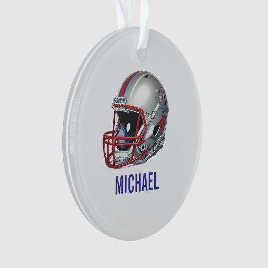 Inspirational Motivational Football Helmet Name Ornament (Vorderseite)