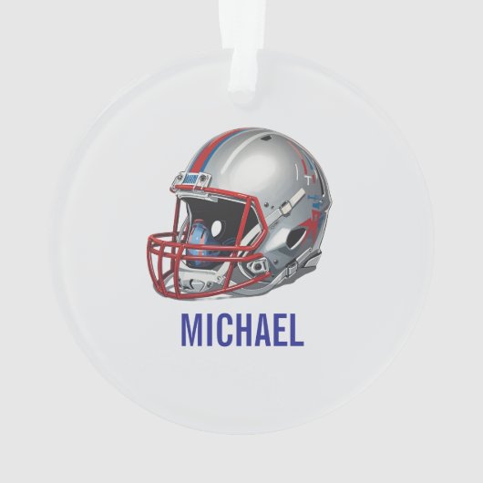 Inspirational Motivational Football Helmet Name Ornament (Rückseite)