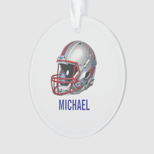 Inspirational Motivational Football Helmet Name Ornament (Vorderseite)