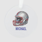 Inspirational Motivational Football Helmet Name Ornament (Vorderseite)