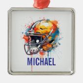 Inspirational Motivational Football Helmet Name Ornament Aus Metall (Vorne)