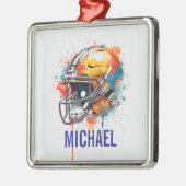 Inspirational Motivational Football Helmet Name Ornament Aus Metall (Links)