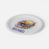 Inspirational Motivational Football Helmet Name Pappteller (Schrägansicht)