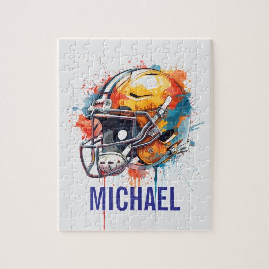 Inspirational Motivational Football Helmet Name Puzzle (Vertikal)