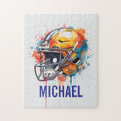 Inspirational Motivational Football Helmet Name Puzzle (Vertikal)