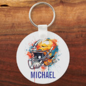 Inspirational Motivational Football Helmet Name Schlüsselanhänger (Vorderseite)