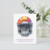 Inspirational Motivational Football Helmet  Postkarte (Stehend Vorderseite)