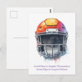 Inspirational Motivational Football Helmet  Postkarte (Vorne/Hinten)