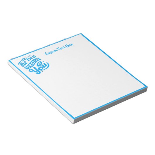 Inspirational Motivational Quote Blue Personalized Notizblock (angewinkelt)