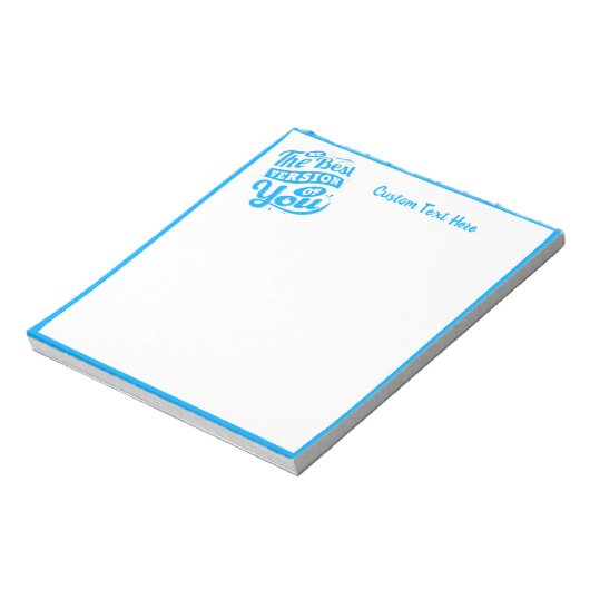 Inspirational Motivational Quote Blue Personalized Notizblock (Rotiert)