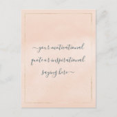 Inspirational Motivational Quote DIY Script Pink Postkarte (Vorderseite)