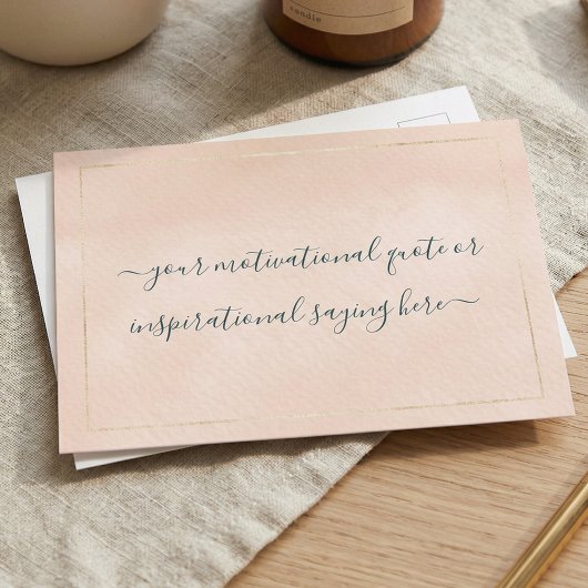 Inspirational Motivational Quote DIY Script Pink Postkarte