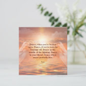 Inspirational Motivational Rumi Quote Angel Wings Karte (Stehend Vorderseite)