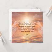 Inspirational Motivational Rumi Quote Angel Wings Karte (Vorderseite/Rückseite Beispiel)