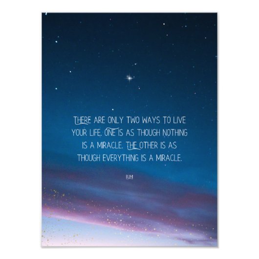 Inspirational Motivational Rumi Quote Stars Fotodruck (Vorne)