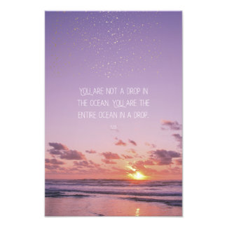 Inspirational Motivational Rumi Quote Sunset Sea Fotodruck