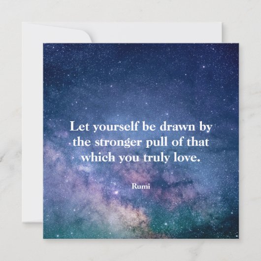 Inspirational Motivational Rumi Quote Universe (Vorderseite)
