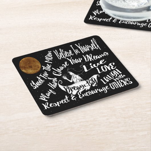 Inspirational motivierend Zitat-Party-Untersetzer Rechteckiger Pappuntersetzer (angewinkelt)
