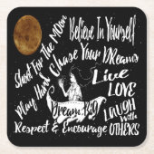 Inspirational motivierend Zitat-Party-Untersetzer Rechteckiger Pappuntersetzer (Vorderseite)