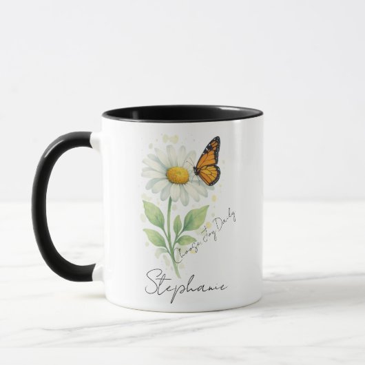 Inspirational Mug - Daisy Butterfly Choose Joy Tasse (Links)