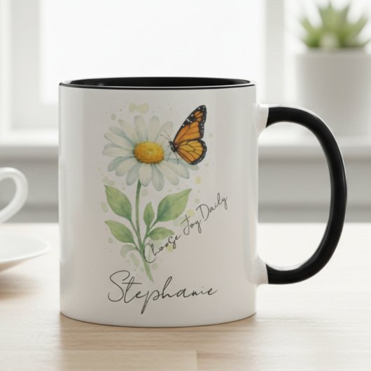 Inspirational Mug - Daisy Butterfly Choose Joy Tasse