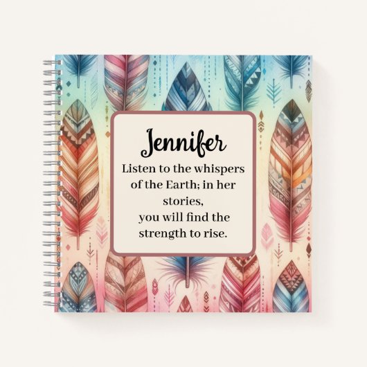 Inspirational Native American Spiral Notebook Notizblock (Vorderseite)