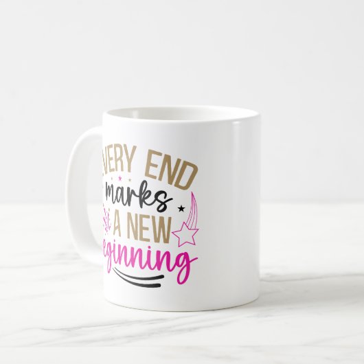 Inspirational New Beginnings Kaffeetasse (Vorderseite Links)