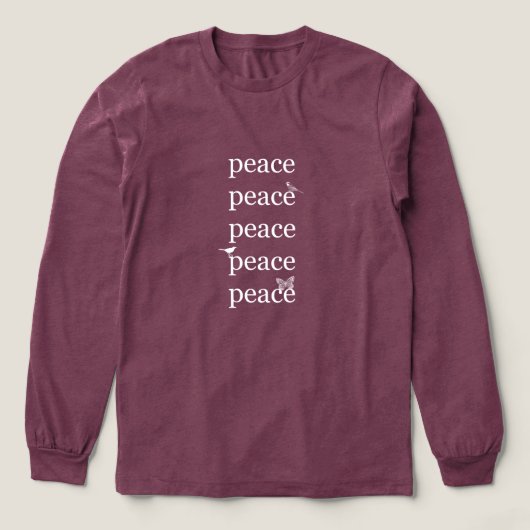 Inspirational Peace Butterfly Birds Tri-Blend Shirt (Design Vorderseite)