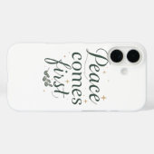 Inspirational "Peace Comes First" Quote Case-Mate iPhone Hülle (Rückseite (Horizontal))