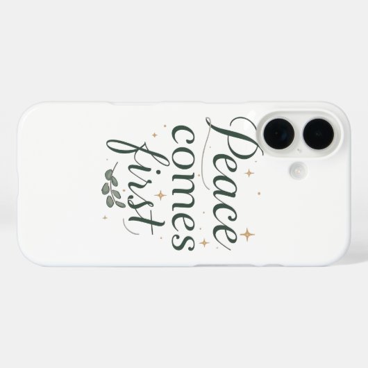 Inspirational "Peace Comes First" Quote Case-Mate iPhone Hülle (Rückseite (Horizontal))