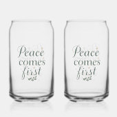 Inspirational "Peace Comes First" Quote Dosenglas (Rückseite)