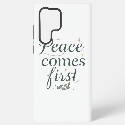 Inspirational "Peace Comes First" Quote Samsung Galaxy Hülle (Rückseite)