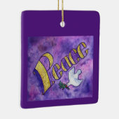 Inspirational Peace Word Art Custom Gift Ornamente (Rechts)