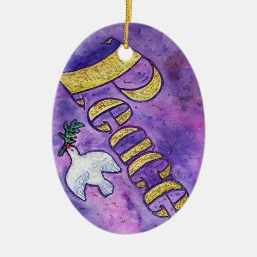 Inspirational Peace Word Art Custom Gift Ornamente (Vorne)