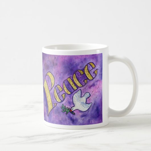 Inspirational Peace Word Art Kaffeemübel Kaffeetasse (Rechts)