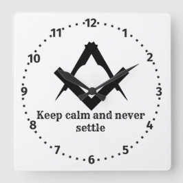 Inspirational phrase quadratische wanduhr