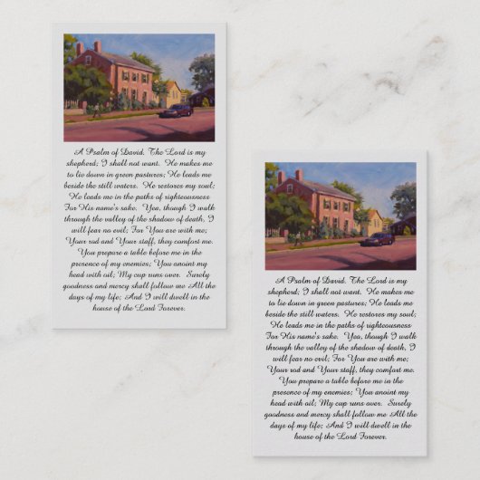 Inspirational Psalm of David Red Blue Yellow Green Visitenkarte (Vorne/Hinten)