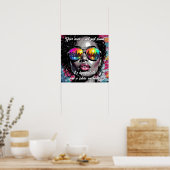 Inspirational Quote and City Woman Poster (Küche)