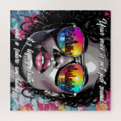 Inspirational Quote and City Woman Puzzle (Horizontal)