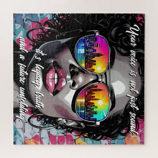 Inspirational Quote and City Woman Puzzle (Horizontal)