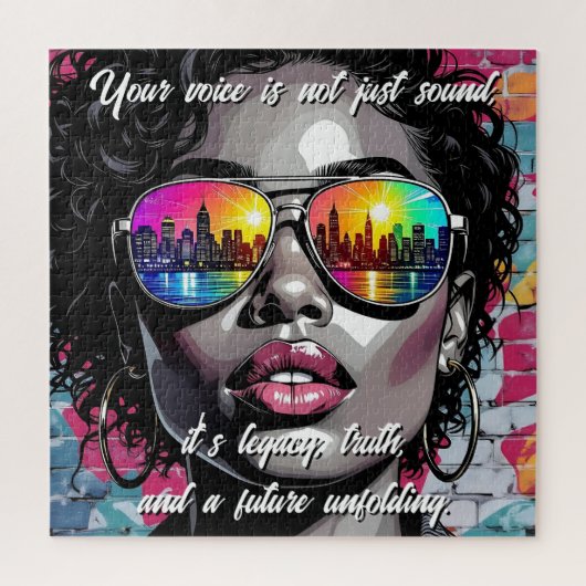 Inspirational Quote and City Woman Puzzle (Vertikal)