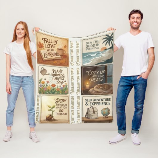 Inspirational Quote Art Sticker Sheet Fleecedecke (Beispiel)