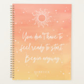 Inspirational Quote Mystic Sun Personalized Name Planer (Vorderseite)