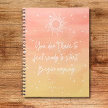 Inspirational Quote Mystic Sun Writing Notebook