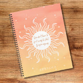 Inspirational Quote Mystic Sun Writing Notizblock