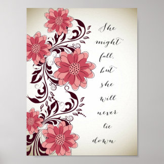 Inspirational Quote Poster - Won't Lie Down